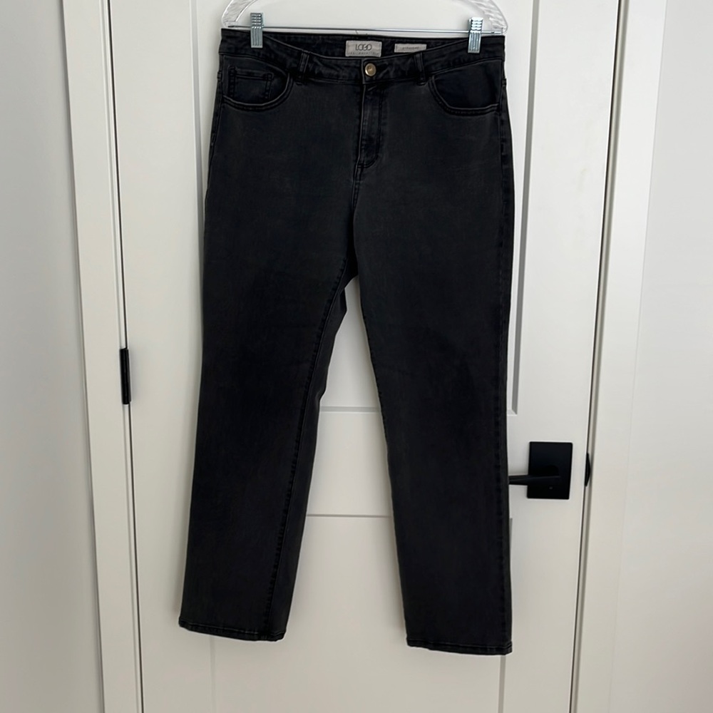 LOGO by Lori Goldstein size 12 colored wash straight leg ankle jeans